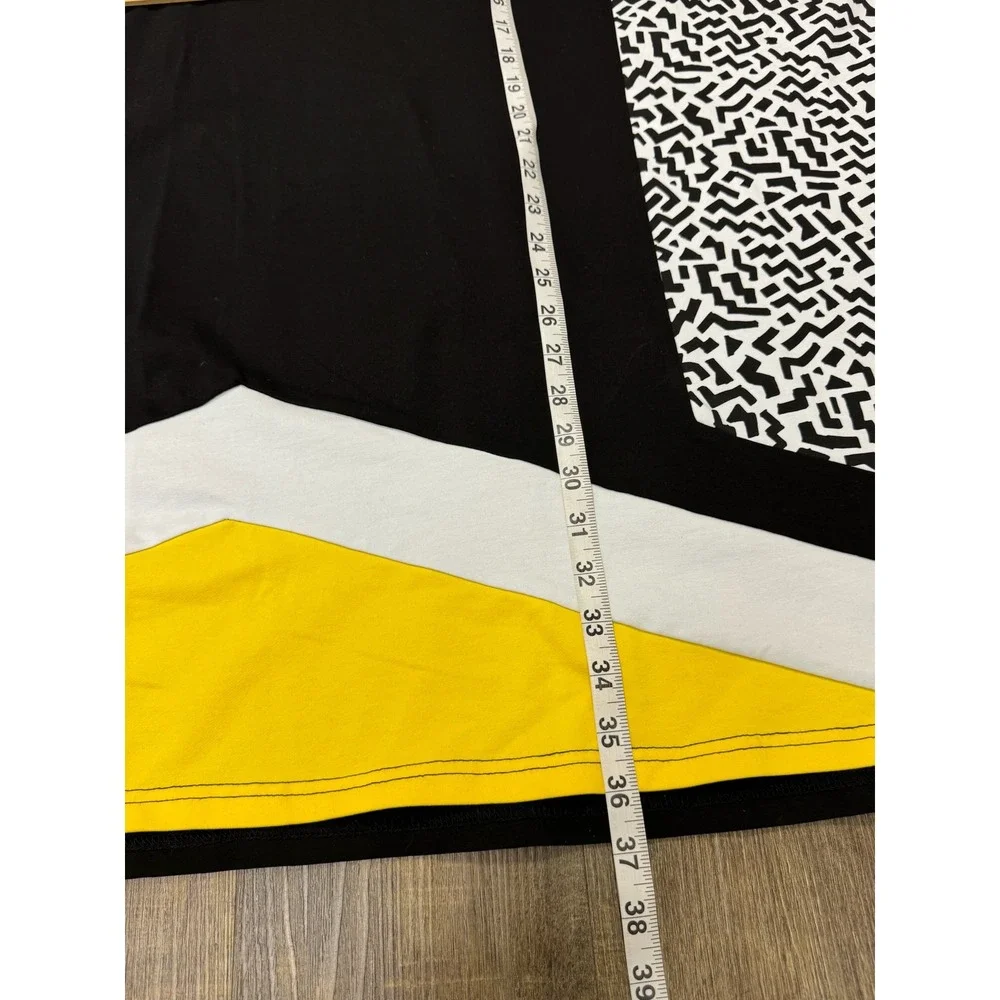 Makobi Mens 6XB Yellow Black Geometric Colorblock T-Shirt‎ and Joggers Set MS555